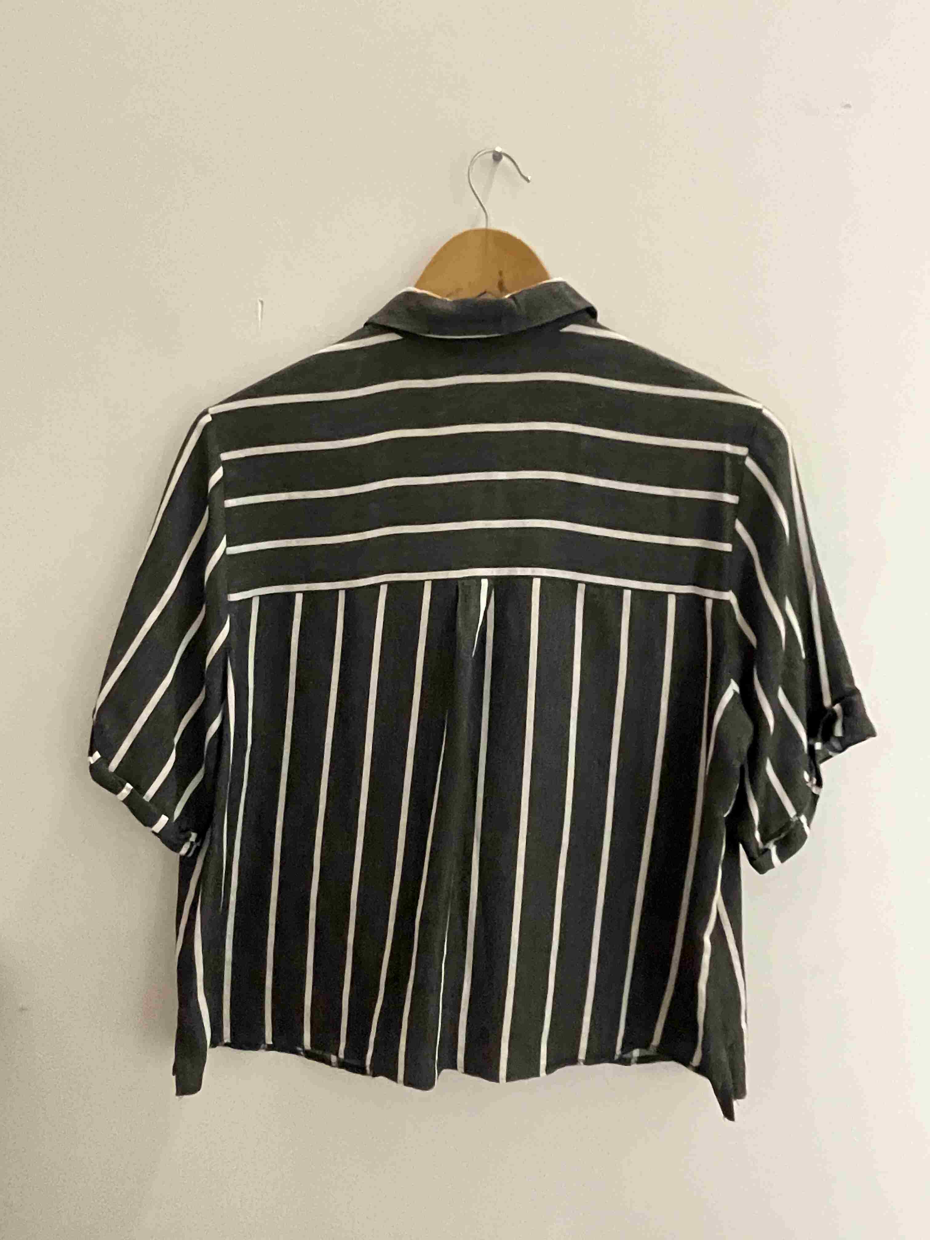 Vintage river island grey vertical stripe police shirt size 12