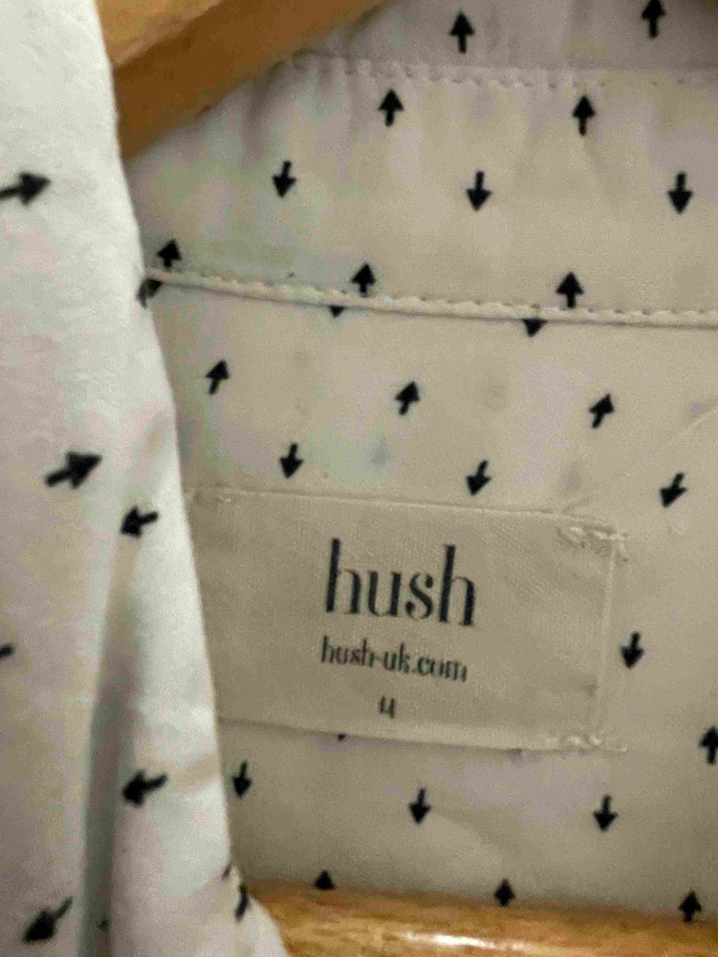 Vintage hush white printed pattern regular fit small shirt