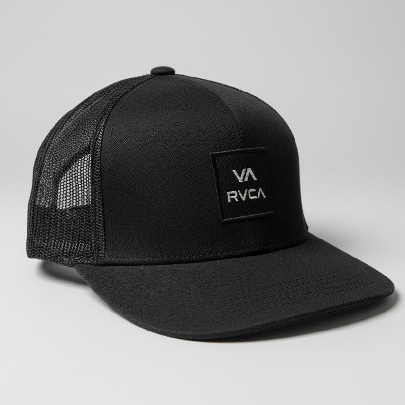 RVCA logo crest men black Trucker Hat SKU 7239
