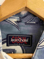 Vintage jean catel casual blue abstract pattern shirt