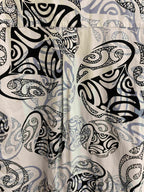 Vintage tahiti abstract pattern blue large shirt