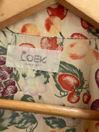 Vintage coek yellow floral pattern medium short sleeve shirt