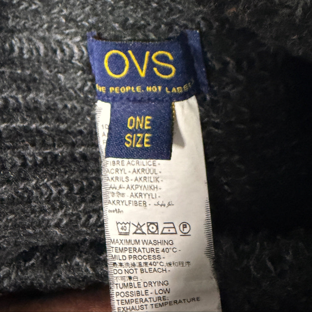 Vintage OVS winter Black knit beanie SKU 7248