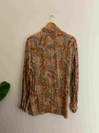 Vintage large brown abstract festive pattern mens shirt