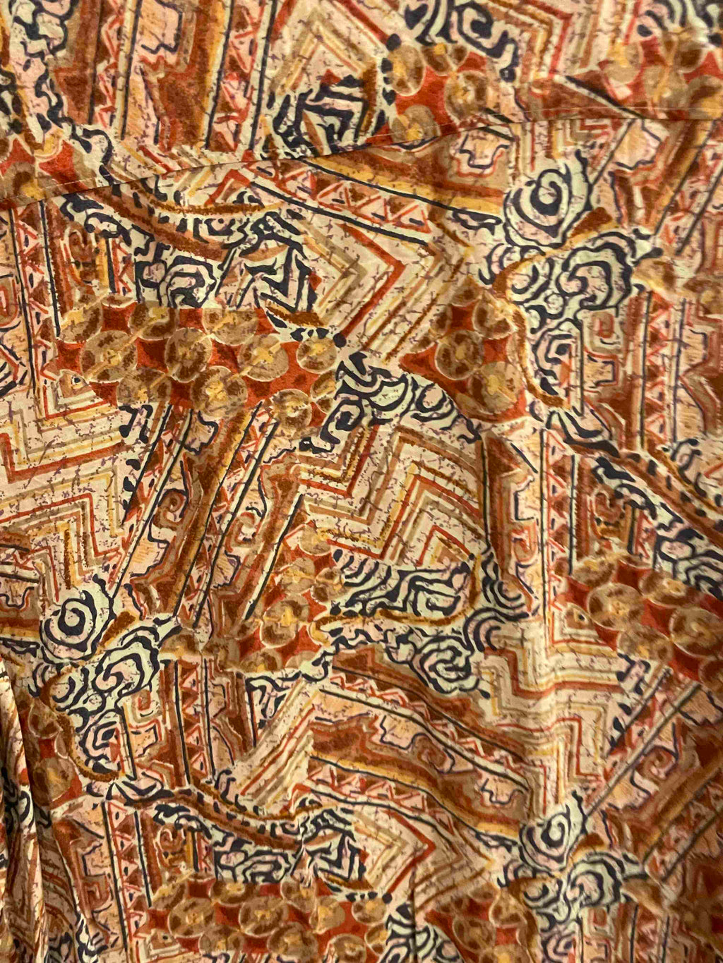Vintage large brown abstract festive pattern mens shirt