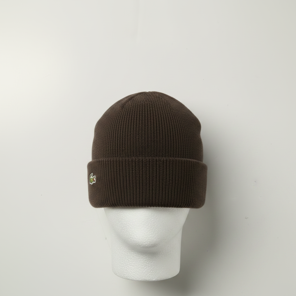 Lacoste Classic Brown Knit Beanie SKU 7255