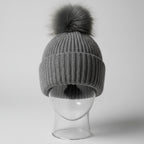 Gray Ribbed Knit Beanie with S graphics crest SKU 7259