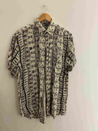 Vintage john stevens small white and black abstract pattern small shirt