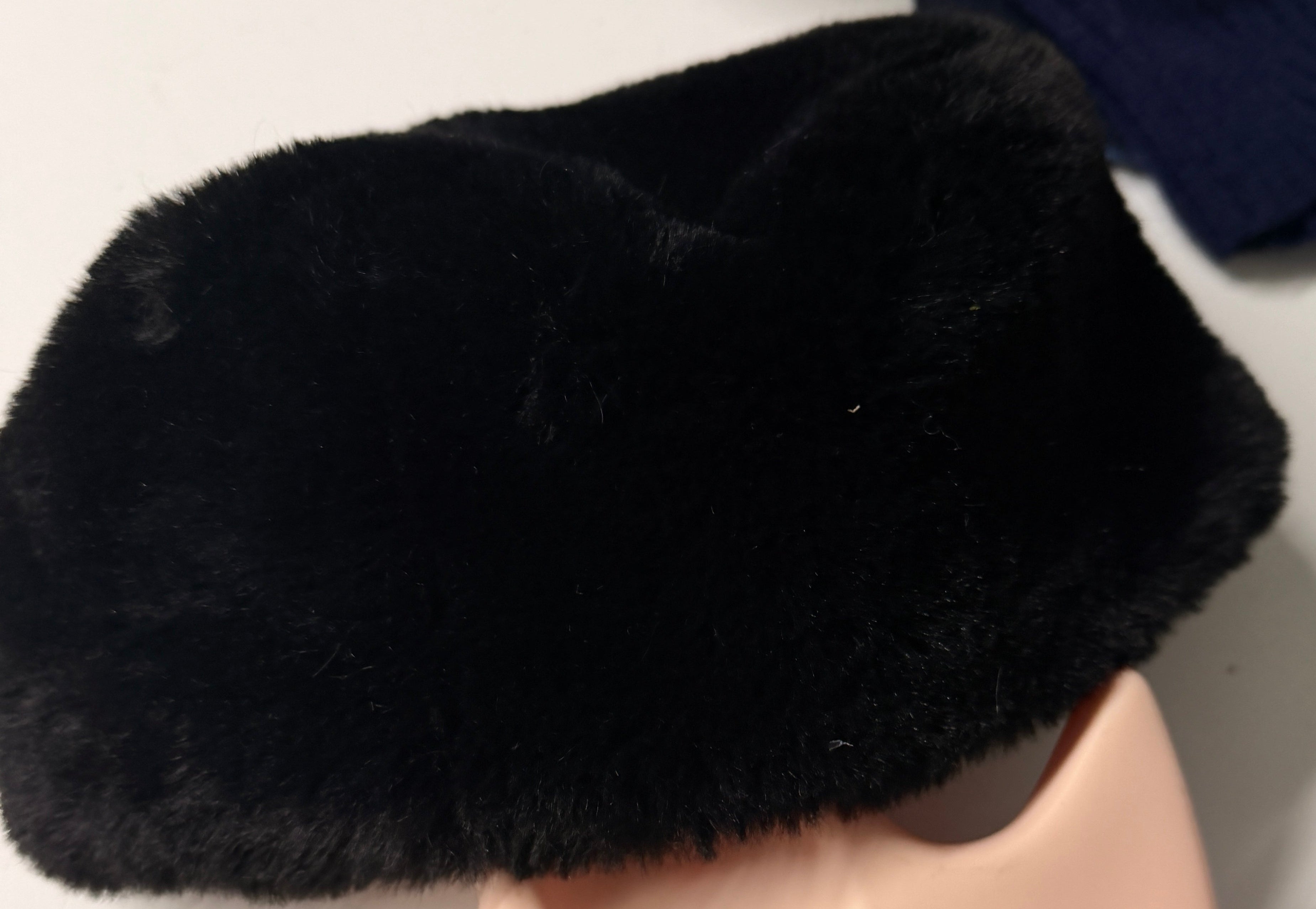 Black Faux Fur Bucket Hat SKU 7260