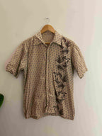 Vintage brown printed pattern small shirt