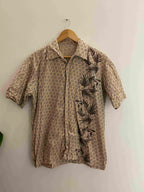 Vintage brown printed pattern small shirt