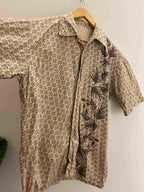 Vintage brown printed pattern small shirt