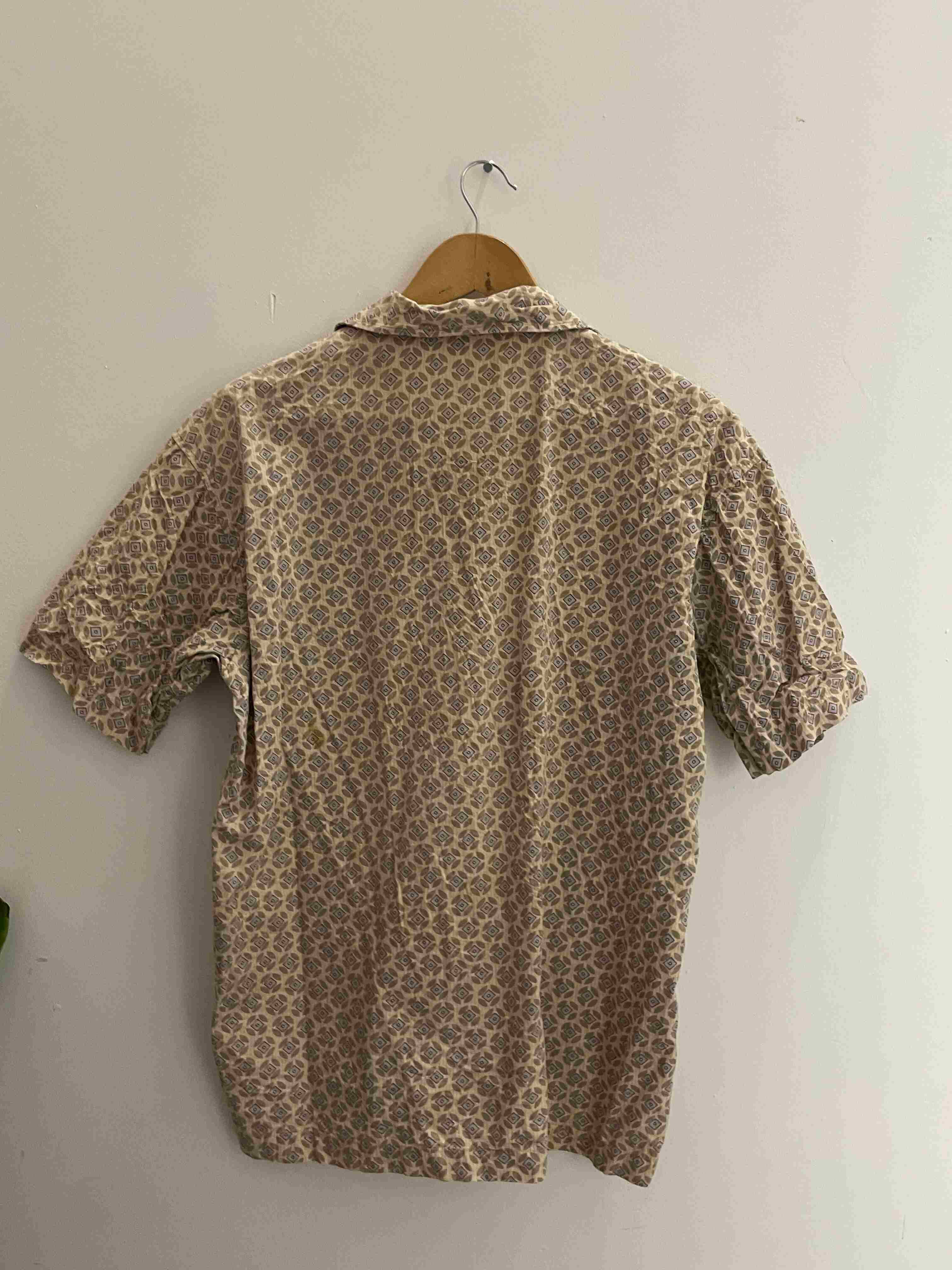 Vintage brown printed pattern small shirt