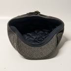 vintage men Yorkshire Tweed moon 80's grey newsboy cap SKU 7274