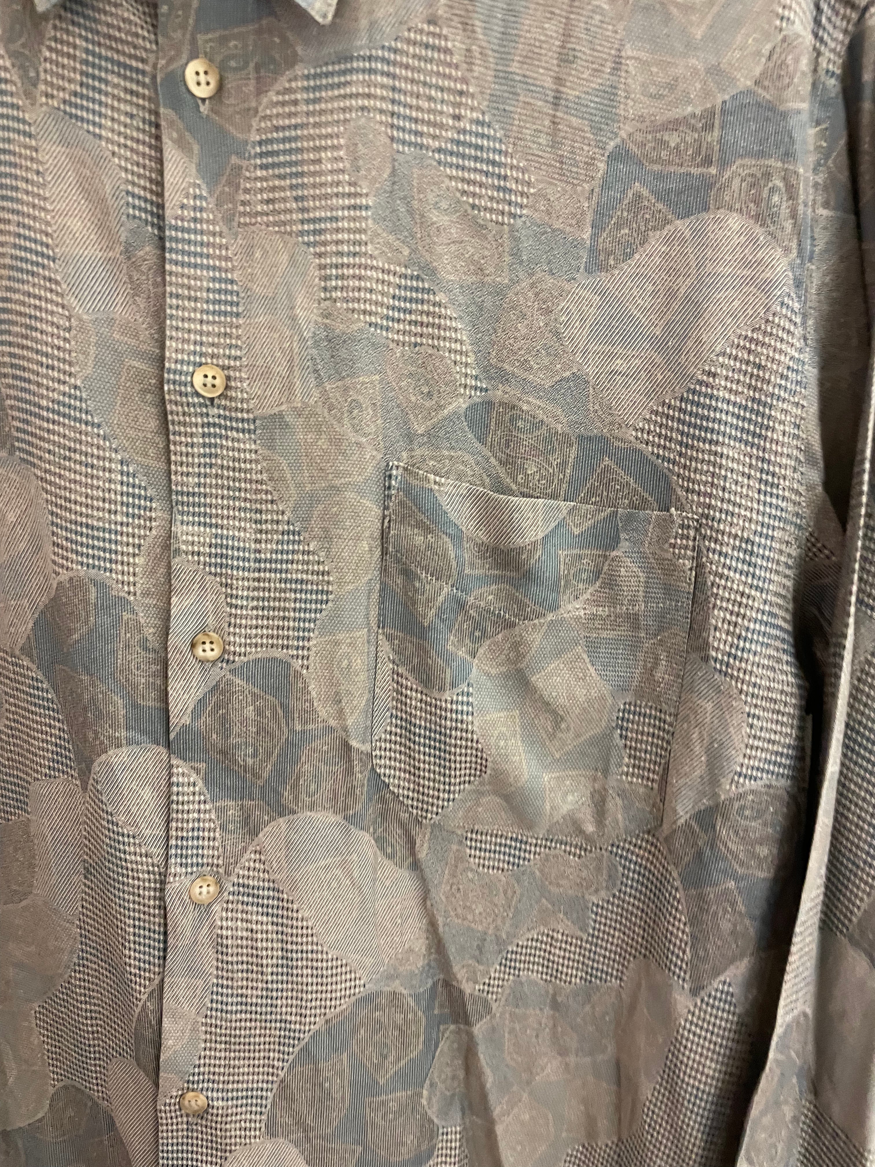 Vintage Alter ego grey abstract pattern shirt size M