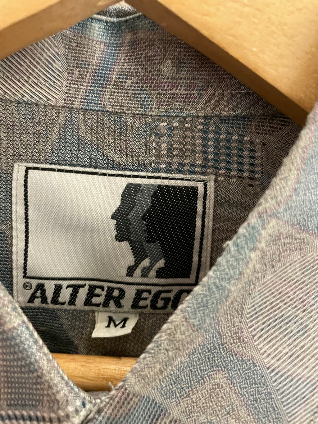 Vintage Alter ego grey abstract pattern shirt size M