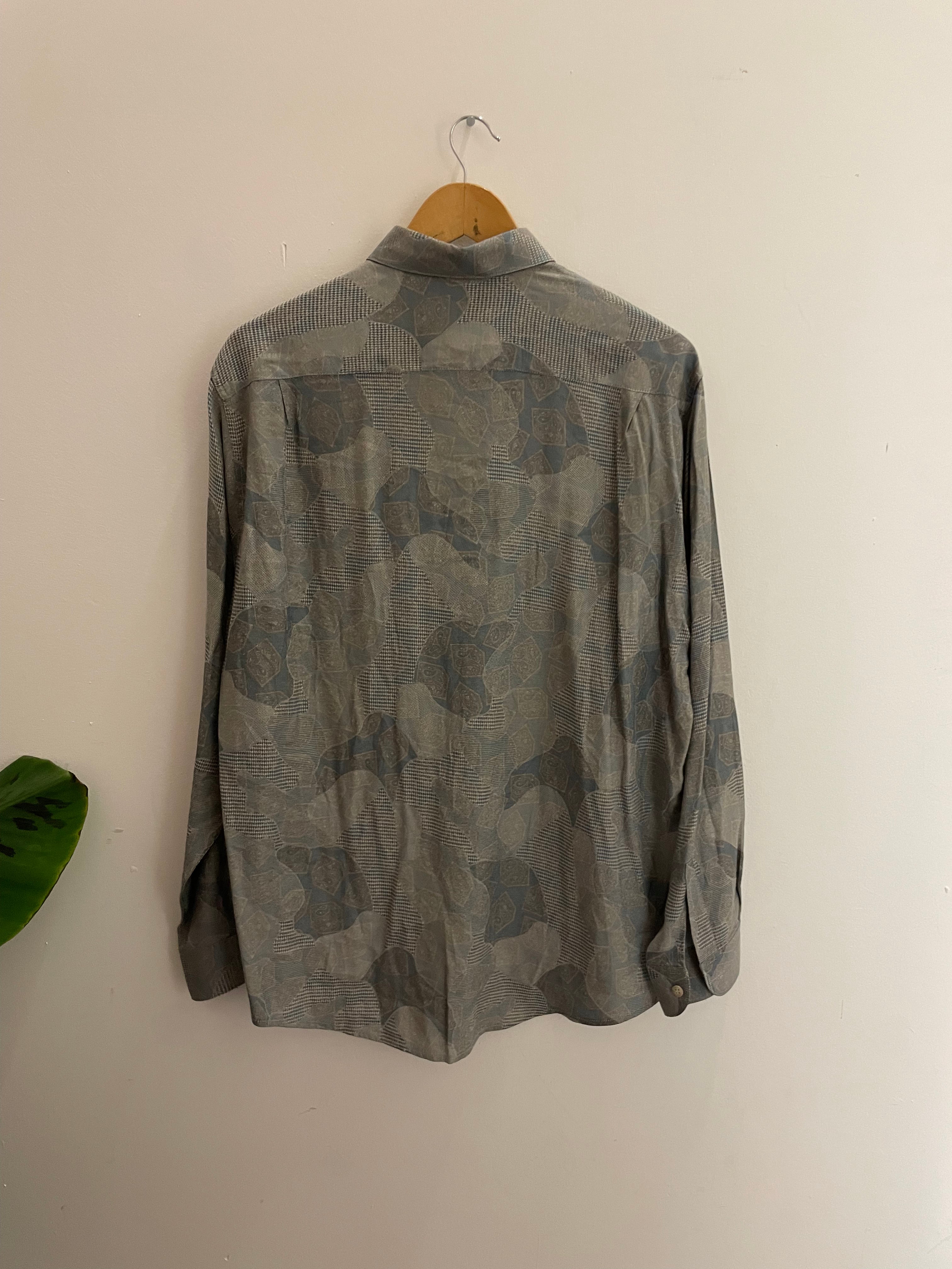 Vintage Alter ego grey abstract pattern shirt size M