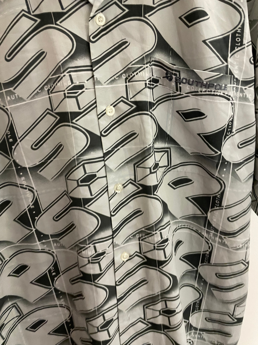 Vintage southpole grey printed pattern medium mens shirt