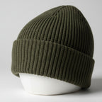 Green Ribbed Beanie SKU 7284
