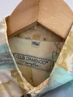 Vintage club d'amingo cream long sleeve abstract pattern shirt size M