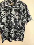 Vintage clockhouse blue abstract pattern mens short sleeve shirt