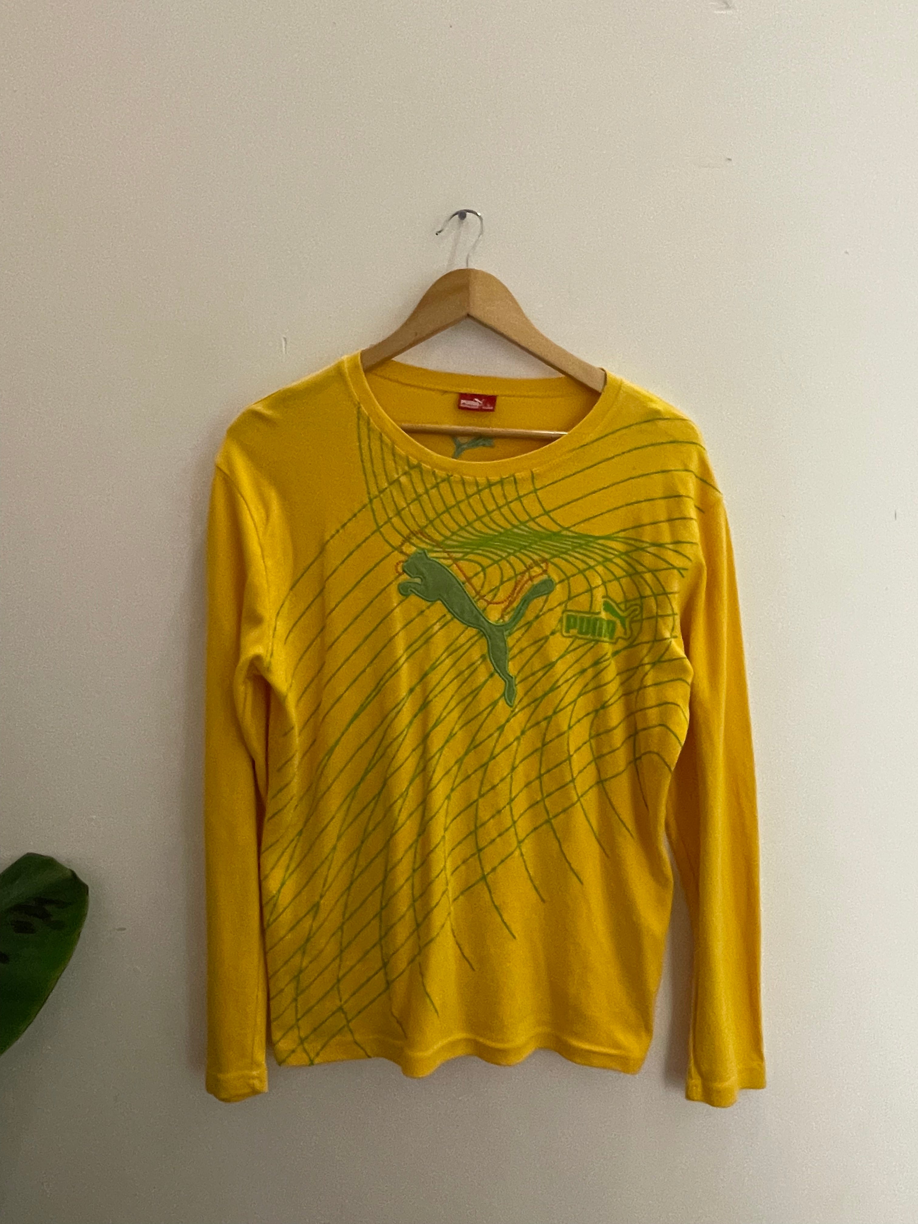 Vintage yellow puma long sleeve tshirt
