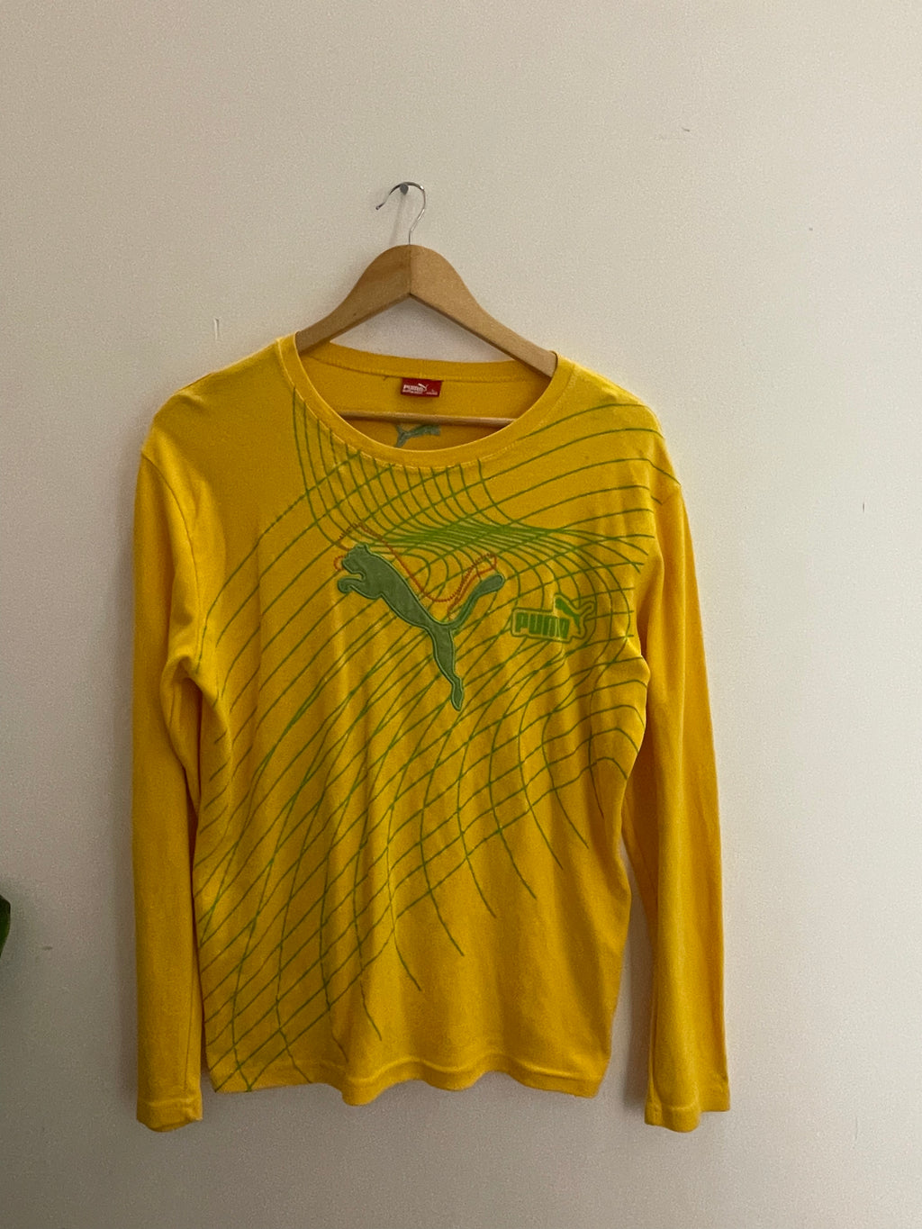 Vintage yellow puma long sleeve tshirt