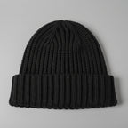 Black Ribbed Knit beanie SKU 7306
