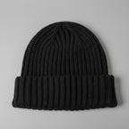 Black Ribbed Knit beanie SKU 7306