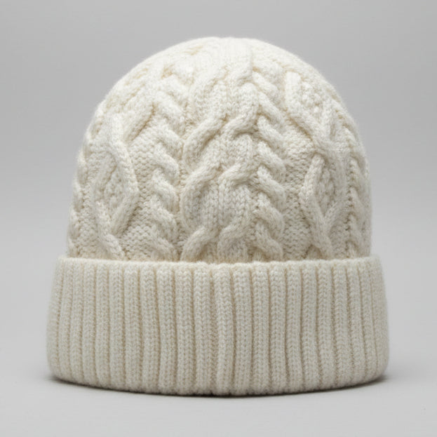 Cozy Cream Cable-Knit Beanie SKU 7308