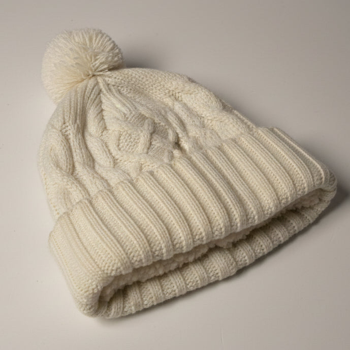 Cozy Cream Cable-Knit Beanie SKU 7308
