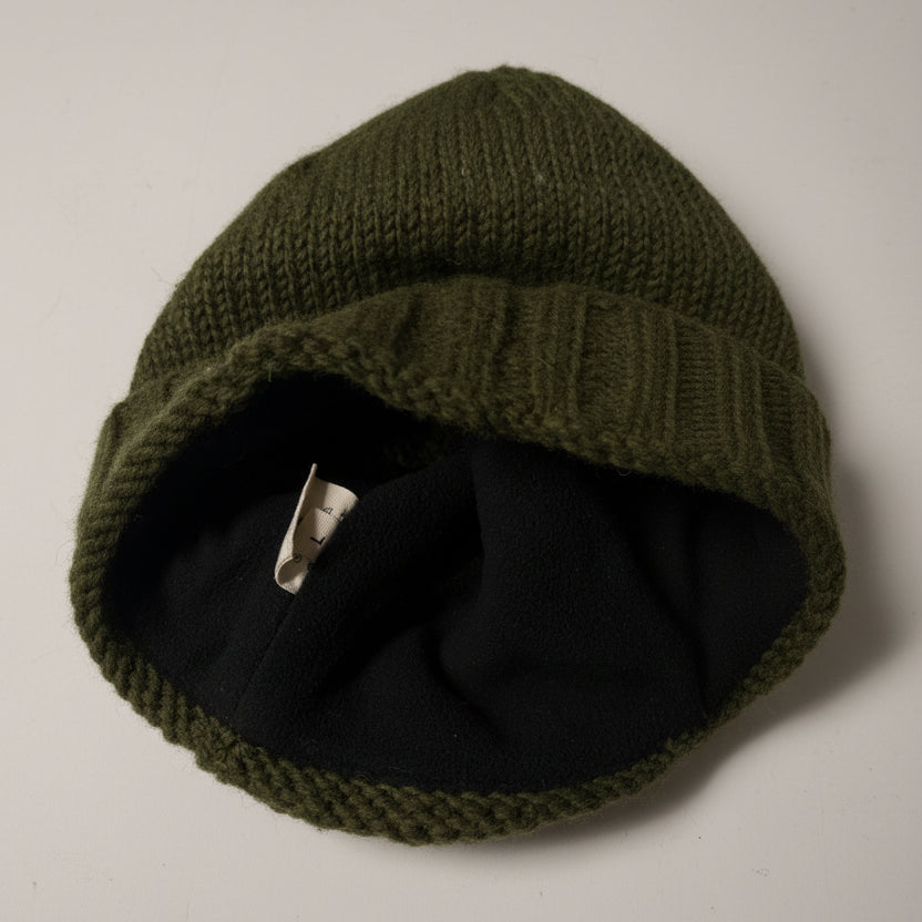 Olive Green Ribbed Beanie SKU 7309