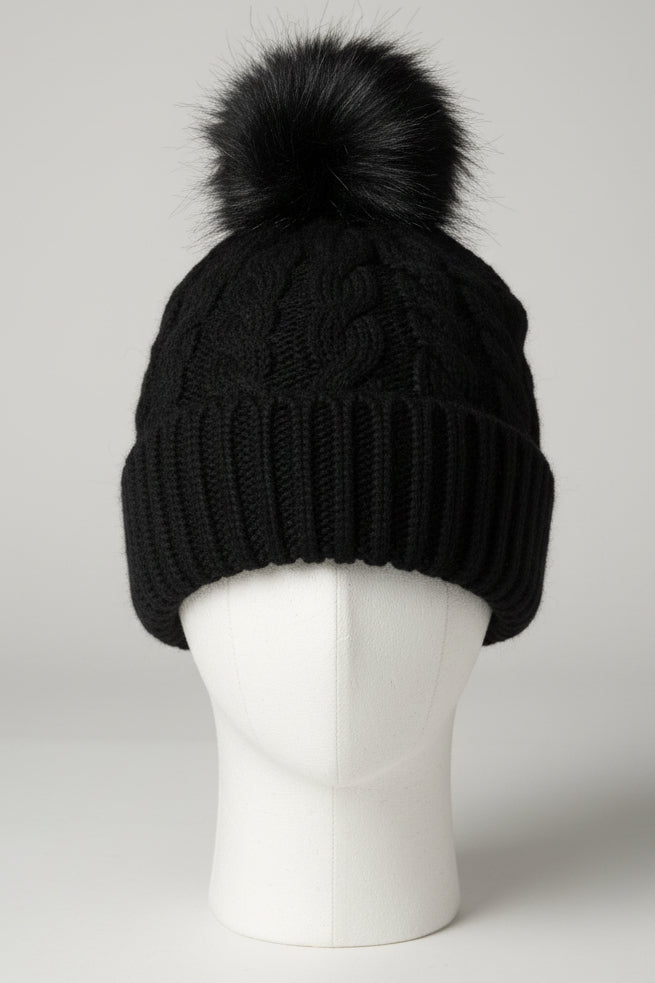 Black Knit Beanie SKU 7312