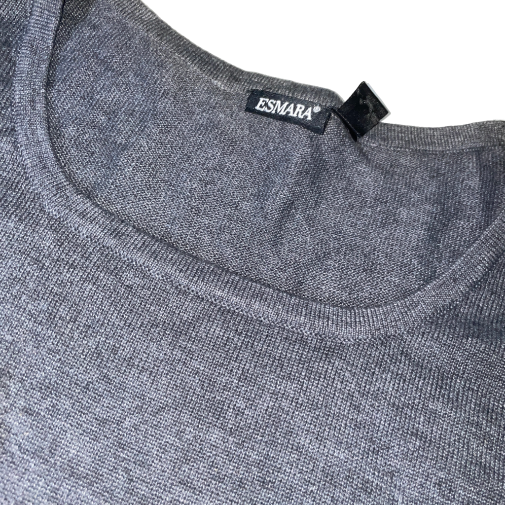 Esmara Womens Sweater Dress Gray  Scoop Neck Long Sleeve L 22 W 20