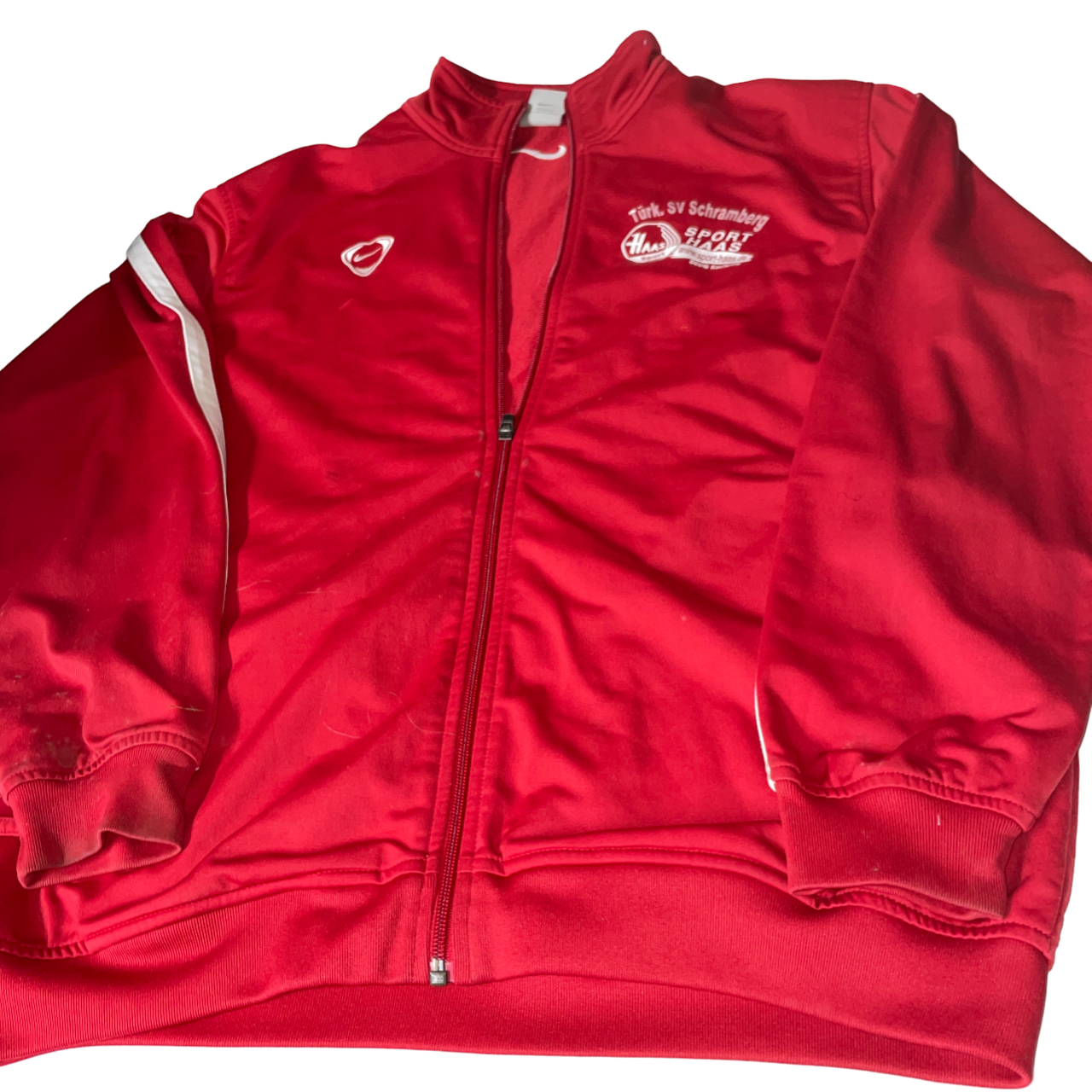 Vintage Nike Track Jacket Nike 90's Track Jacket Embroidered College Zip Up Colour: Red