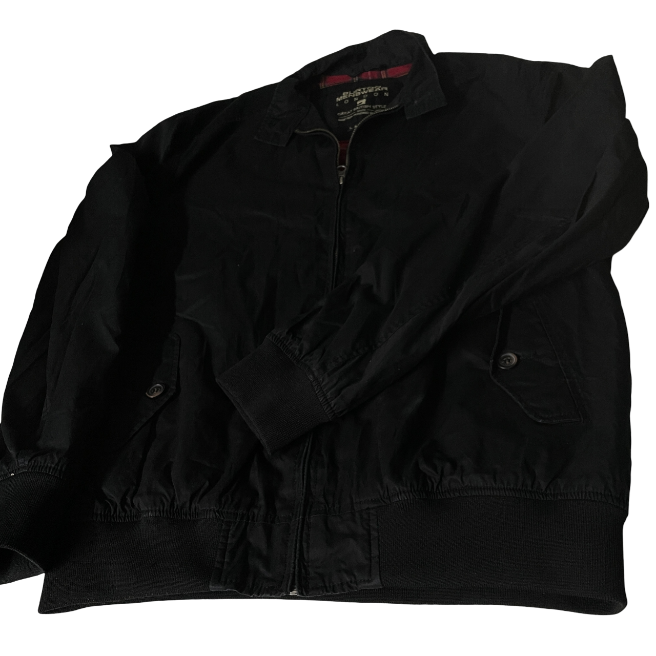Vintage burton harrington bomber jacket men’s size large blue lined full zip l =30 w =20 sku 6152