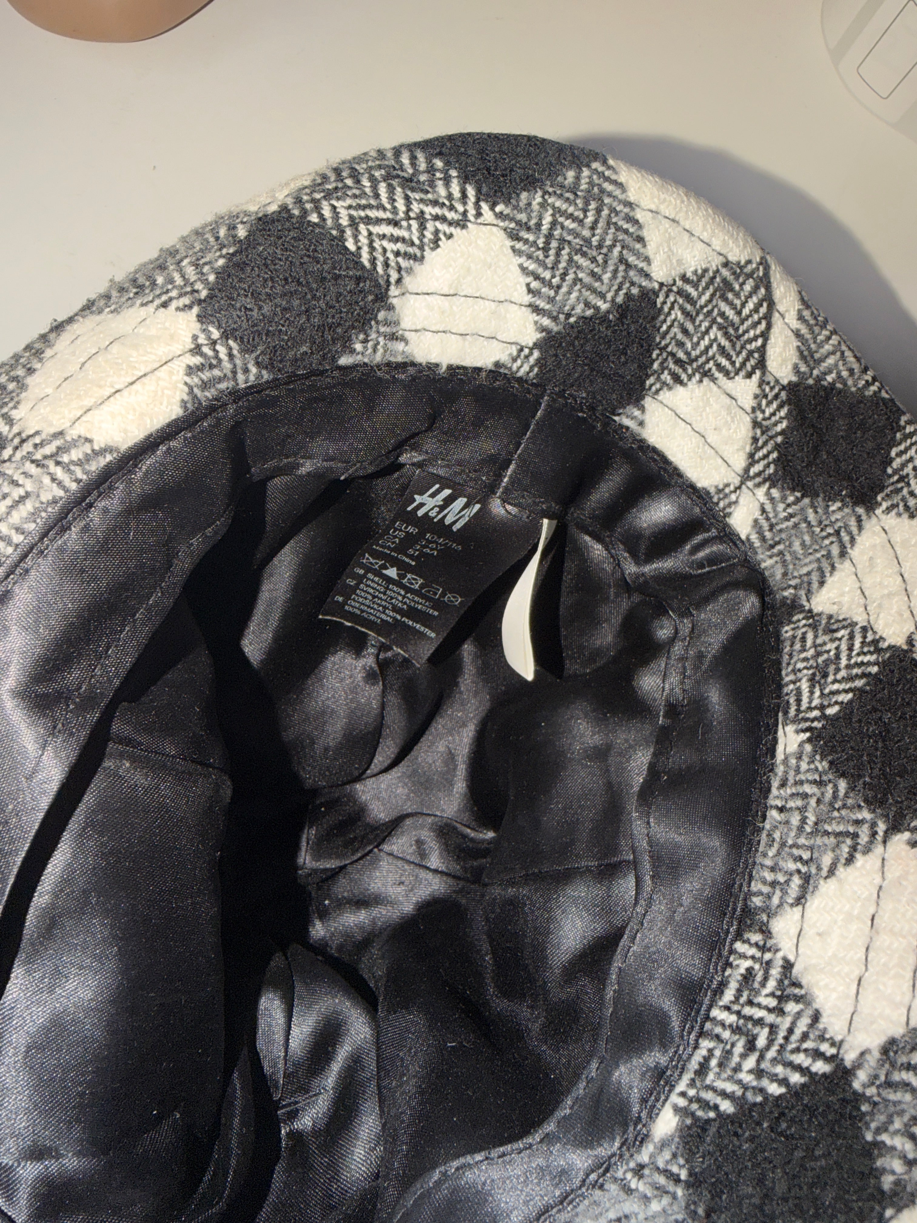 H&M Checkered Black and White Bucket Hat SKU 7329