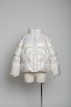 Vintage y2k Reflective white puffer jacket