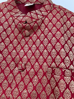 Rubynee Vintage y2k Desi Sarees Men Brocade Printed Asian Wedding Sleeveless Jacket