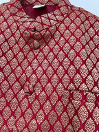 Rubynee Vintage y2k Desi Sarees Men Brocade Printed Asian Wedding Sleeveless Jacket