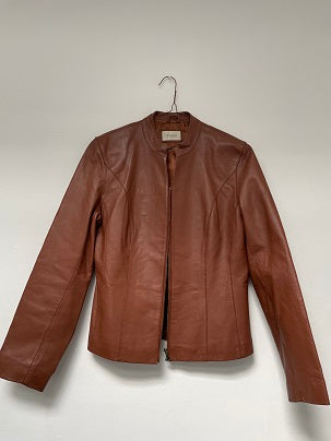 Rubynee Vintage y2k TAN LEATHER BIKER JACKET