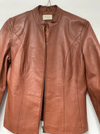Rubynee Vintage y2k TAN LEATHER BIKER JACKET