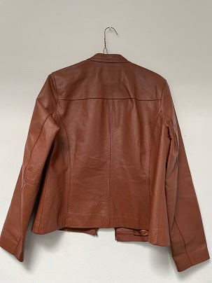 Rubynee Vintage y2k TAN LEATHER BIKER JACKET