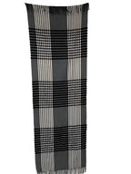 Vintage y2k Black and Grey Checked Design Men's Scarf