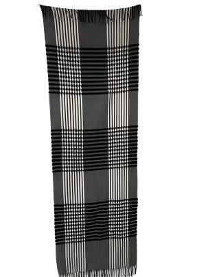 Vintage y2k Black and Grey Checked Design Men's Scarf