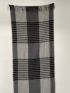 Vintage y2k Black and Grey Checked Design Men's Scarf