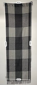 Vintage y2k Black and Grey Checked Design Men's Scarf