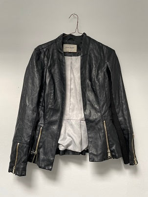 Rubynee Vintage y2k women river island black leather jacket