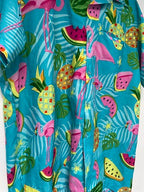 Rubynee Vintage y2k KING KAMEHA Multi Hawaiian Shirt Men Shortsleeve