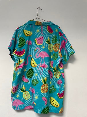 Rubynee Vintage y2k KING KAMEHA Multi Hawaiian Shirt Men Shortsleeve